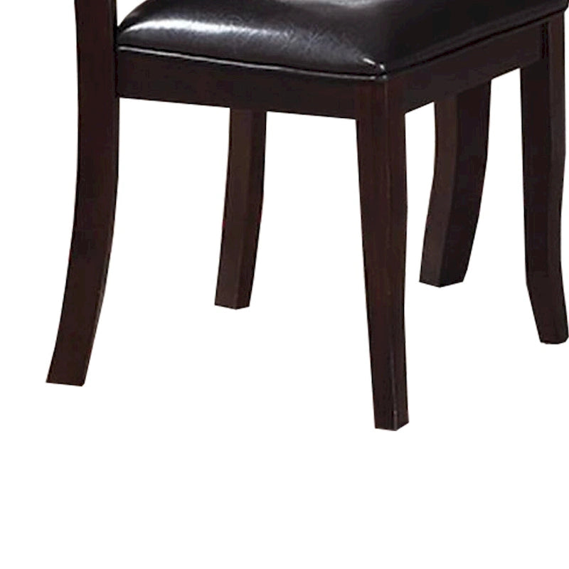 Set Di Due Sedie Da Pranzo In Legno Stile Retrò Marrone Scuro,