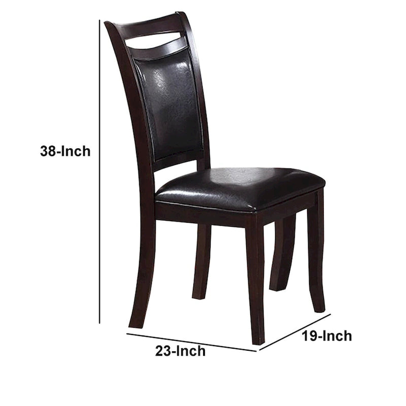 Set Di Due Sedie Da Pranzo In Legno Stile Retrò Marrone Scuro,