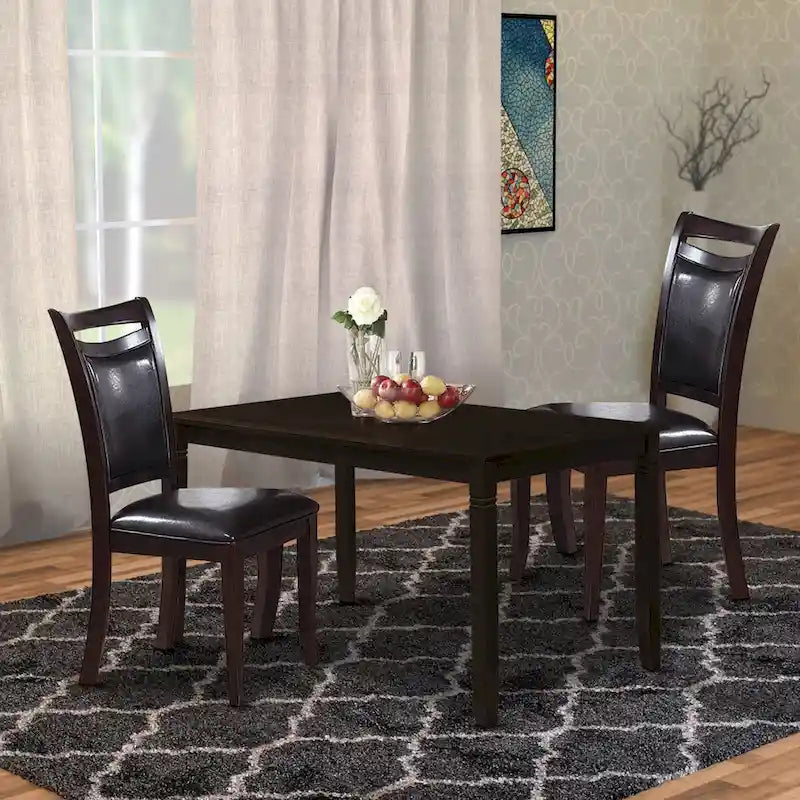 Set Di Due Sedie Da Pranzo In Legno Stile Retrò Marrone Scuro,