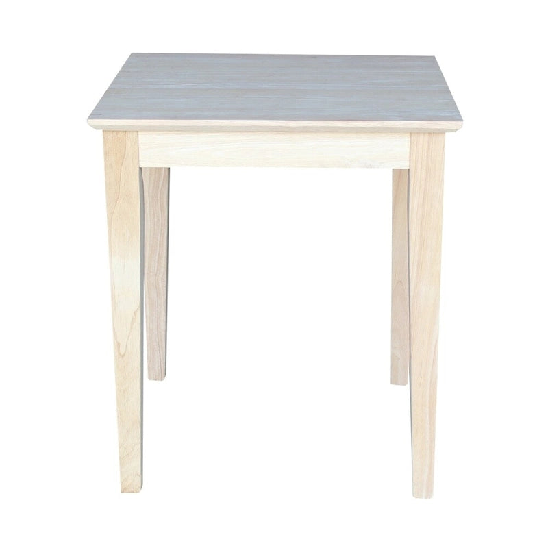 Tavolino alto in Parawood massiccio Shaker non rifinito
