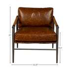 Poltroncina occasionale in pelle, color cioccolato