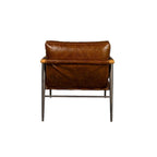 Poltroncina occasionale in pelle, color cioccolato