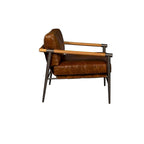 Poltroncina occasionale in pelle, color cioccolato
