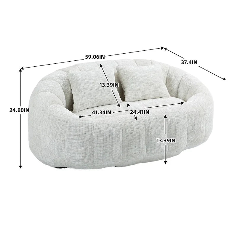 Divano Bean Bag, Divano Pigro, Poltrona Sacco Durevole e Confortevole con Schienale Alto per Adulti e Bambini, per Interni ed Esterni