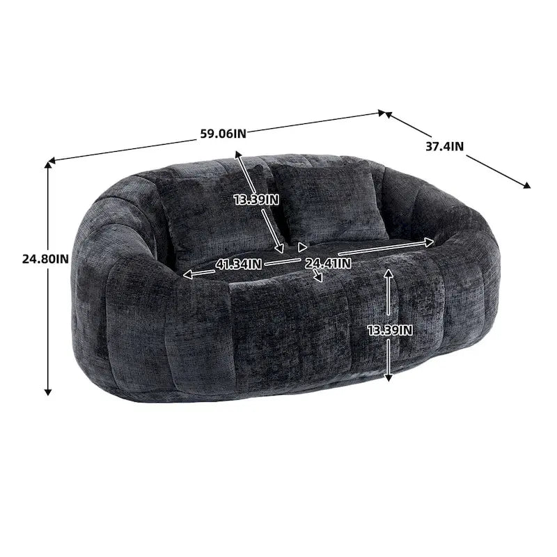 Divano Bean Bag, Divano Pigro, Poltrona Sacco Durevole e Confortevole con Schienale Alto per Adulti e Bambini, per Interni ed Esterni