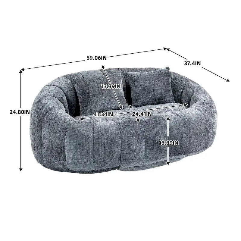 Divano Bean Bag, Divano Pigro, Poltrona Sacco Durevole e Confortevole con Schienale Alto per Adulti e Bambini, per Interni ed Esterni