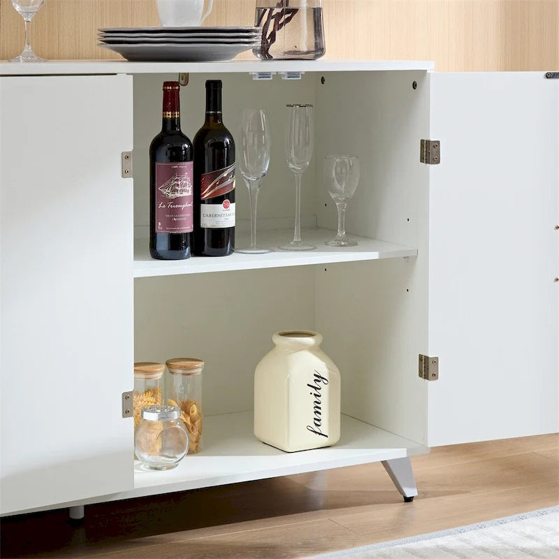 Credenza-Buffet Con 4 Ante E Ripiani Rimovibili